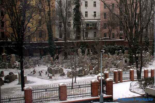 k - Praha - Starý židovský hřbitov na Žižkově v Mahlerových sadech.